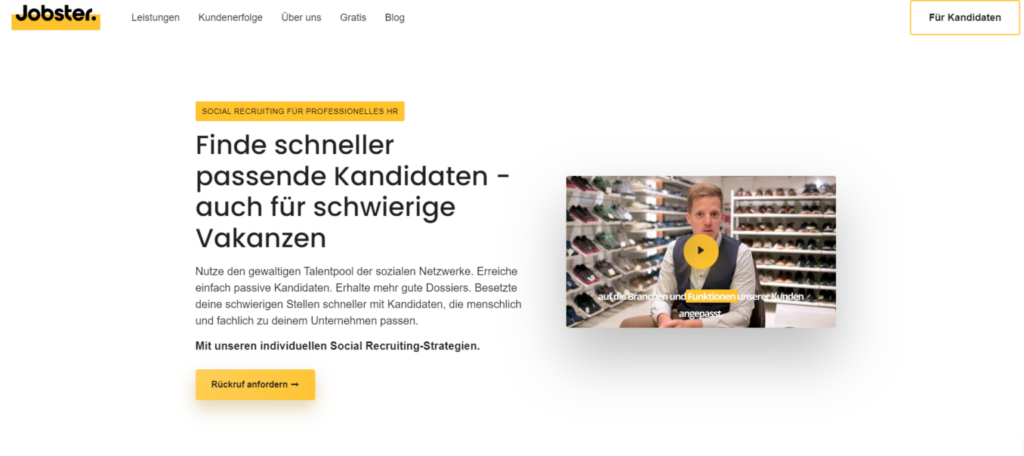 glow beste Social Recruiting Agenture jobster