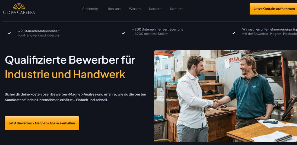 die beste personalvermittlung für handwerk glow carrers