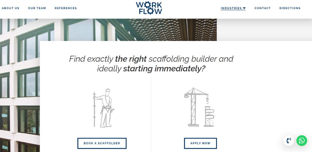 personalvermittlungen für gerüstbau work flow